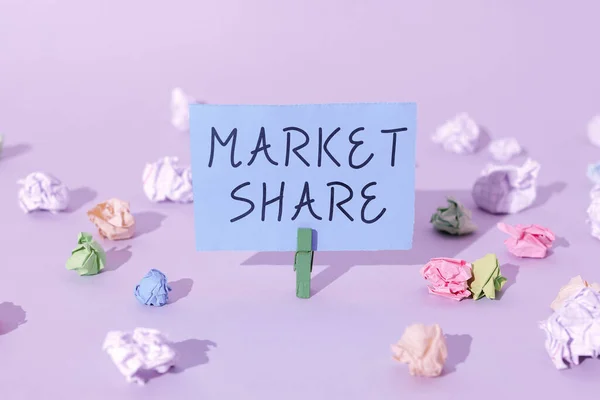 Text Caption Presenting Market Share Concept Meaning Portion Market Controlled — 스톡 사진