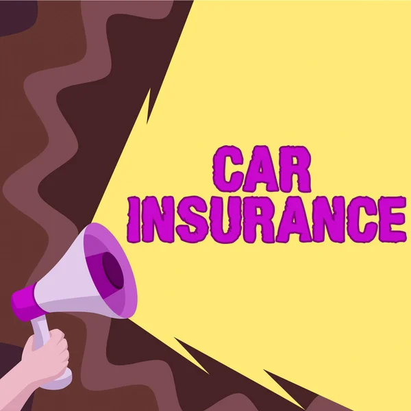 Sign Displaying Car Insurance Concept Meaning Accidents Coverage Comprehensive Policy — Stock Photo, Image