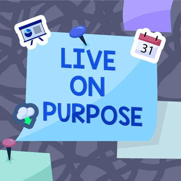 Концептуальний Дисплей Live Purpose Бізнес Концепція Майте Мотивацію Місії Щоб — стокове фото