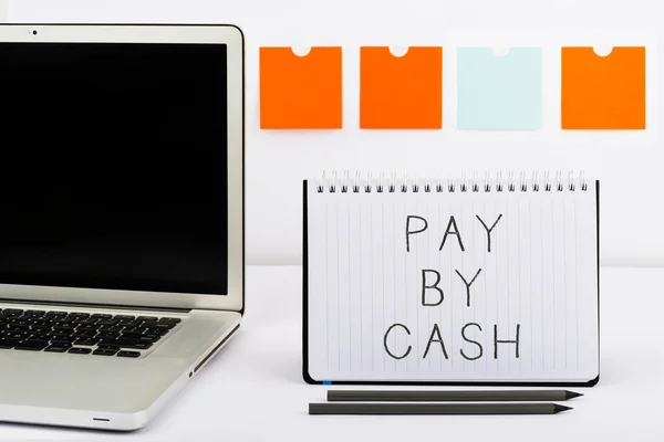 Writing Displaying Text Pay Cash Conceptual Photo Customer Paying Money — 图库照片