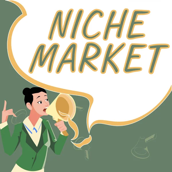 Sign Displaying Niche Market Internet Concept Subset Market Which Specific — 스톡 사진