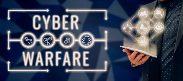 Writing Displaying Text Cyber Warfare Business Approach Virtual War Hackers — Zdjęcie stockowe