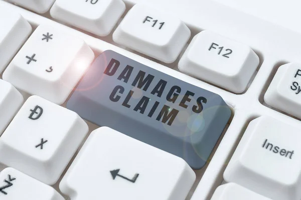 Conceptual Display Damages Claim Internet Concept Demand Compensation Litigate Insurance — Stok fotoğraf