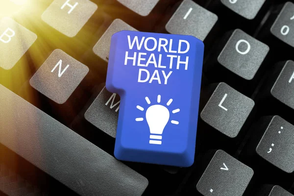 Text sign showing World Health Day, Internet Concept Global health awareness day celebrated every year -49002