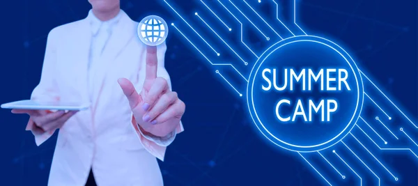 Text Showing Inspiration Summer Camp Business Idea Supervised Program Kids — Stockfoto