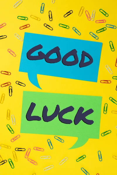 Sign Displaying Good Luck Business Concept Positive Fortune Happy Outcome — Photo