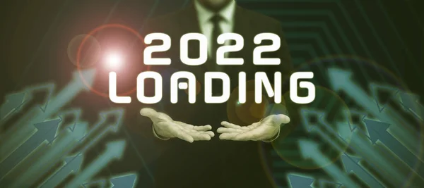 Sign Displaying 2022 Loading Internet Concept Advertising Upcoming Year Forecasting — Photo