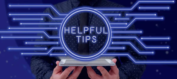 Κείμενο Λεζάντα Παρουσίαση Helpful Tip Business Concept Ask Expert Solutions — Φωτογραφία Αρχείου