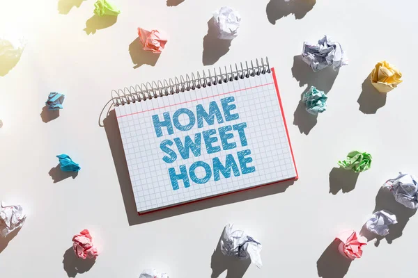 Handwriting Text Home Sweet Home Word Written House Finally Comfortable — Stock fotografie