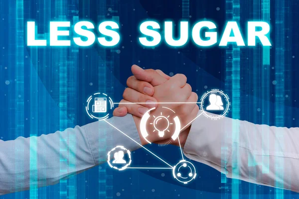 Sign Displaying Less Sugar Concept Meaning Lower Volume Sweetness Any — Fotografia de Stock