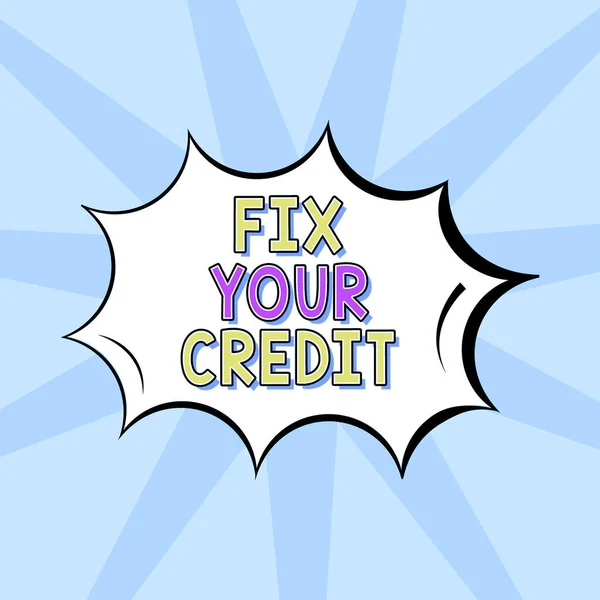 Концептуальний Дисплей Fix Your Credit Інтернет Концепція Тримайте Баланс Низько — стокове фото