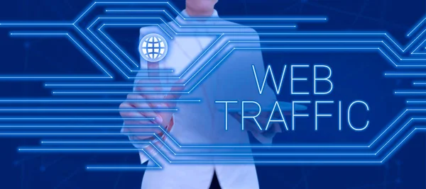 Text Sign Showing Web Traffic Business Idea Amount Data Sent — ストック写真