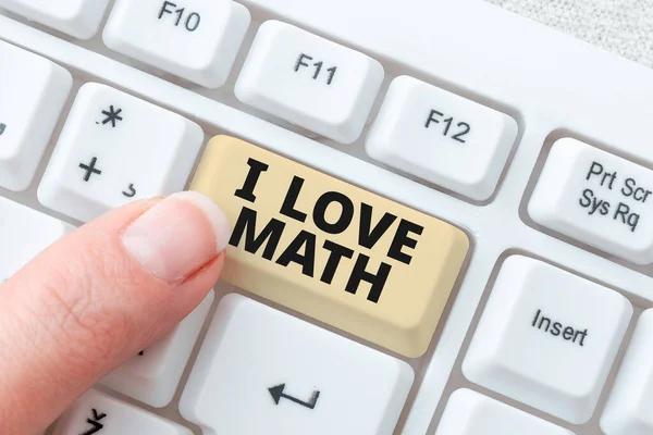 Handwriting Text Love Math Business Overview Lot Doing Calculations Mathematics — Stockfoto