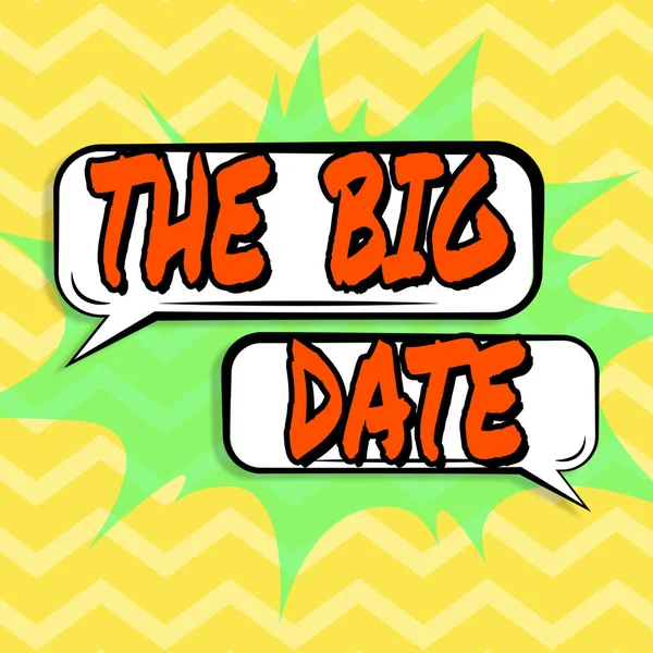 Text Showing Inspiration Big Date Business Showcase Important Day Couple — Stock fotografie