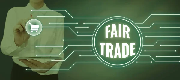 Conceptual Caption Fair Trade Internet Concept Small Increase Manufacturer What — Foto de Stock