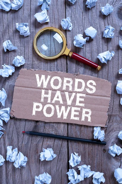 Inspiration Showing Sign Words Have Power Word Energy Ability Heal —  Fotos de Stock