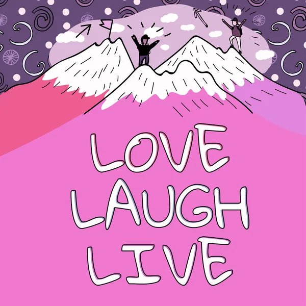 Inspiration Showing Sign Love Laugh Live Business Showcase Inspired Positive — 스톡 사진