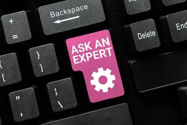 Writing Displaying Text Ask Expert Concept Meaning Superior Reliable Ace — Stockfoto