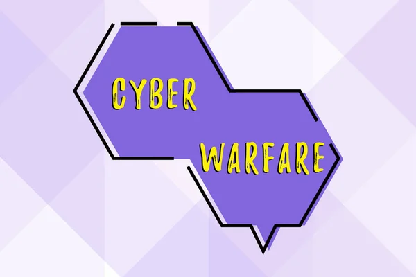 Text Showing Inspiration Cyber Warfare Business Concept Virtual War Hackers — Fotografia de Stock