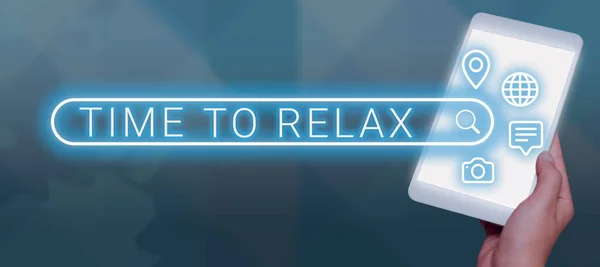 Conceptual Display Time Relax Concept Meaning Relaxation Moment Break Work — Stock Fotó