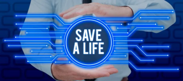 Text Showing Inspiration Life Business Concept Help Assistance Saving Someone —  Fotos de Stock