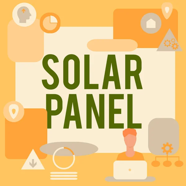 Inspiration Showing Sign Solar Panel Word Written Designed Absorb Suns — Foto Stock