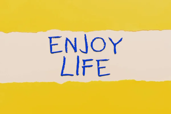 Text Showing Inspiration Enjoy Life Internet Concept Any Thing Place — Fotografia de Stock