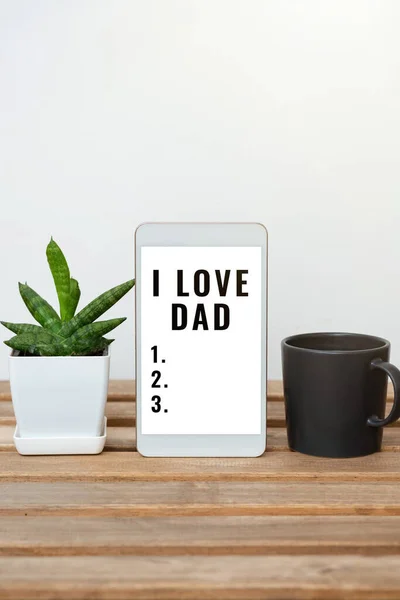 Text Caption Presenting Love Dad Conceptual Photo Good Feelings Father —  Fotos de Stock