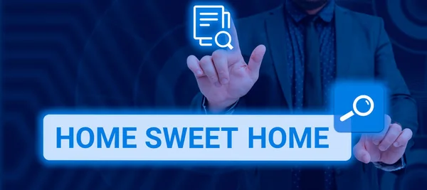 Text Caption Presenting Home Sweet Home Business Showcase House Finally — Fotografia de Stock
