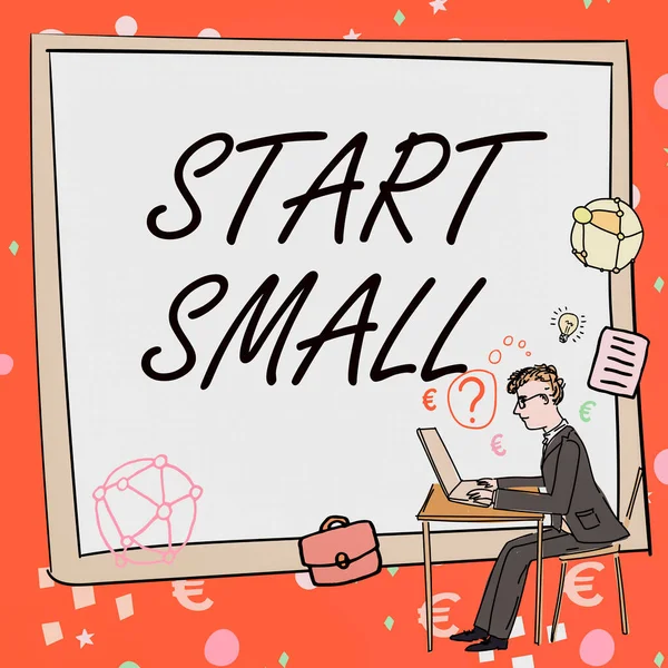 Sign Displaying Start Small Business Showcase Small Medium Enterprises Start — Stok fotoğraf