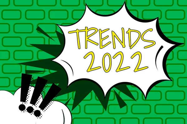 Sign Displaying Trends 2022 Concept Meaning Upcoming Year Prevailing Tendency — 스톡 사진