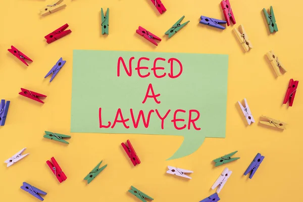 Writing Displaying Text Need Lawyer Business Idea Offering Legal Advice — ストック写真