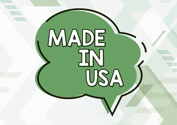 Text Caption Presenting Made Usa Business Concept American Brand United — Photo