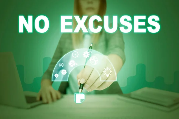 Text Sign Showing Excuses Business Idea Telling Someone Tell Reasons — 스톡 사진