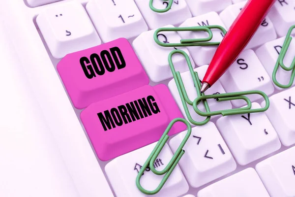 Conceptual Caption Good Morning Word Written Conventional Expression Meeting Parting — Stockfoto