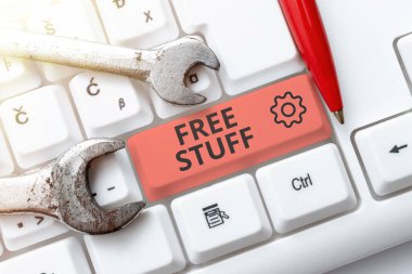 Writing displaying text Free Stuff, Business overview Any thing that you can have in a store that is not being paid -49035