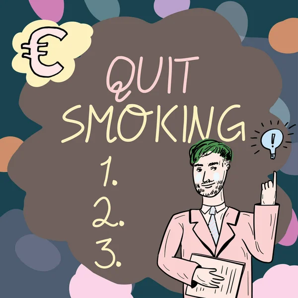 Τίτλος Κειμένου Που Παρουσιάζει Διακοπή Του Καπνίσματος Εννοιολογική Φωτογραφία Διακοπή — Φωτογραφία Αρχείου