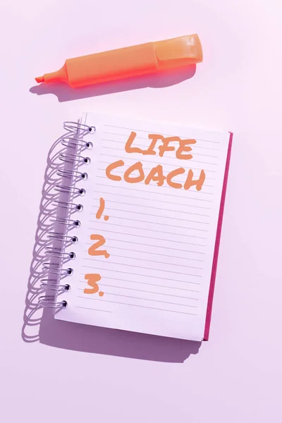 Концептуальный Дисплей Life Coach Концепция Означающая Человек Который Советует Клиентам — стоковое фото