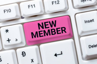 Text sign showing New Member, Business showcase recruiting employee to company or team Birth of fresh child -48605