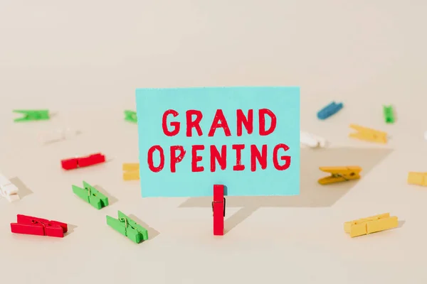 Handwriting Text Grand Opening Business Idea Ribbon Cutting New Business — ストック写真