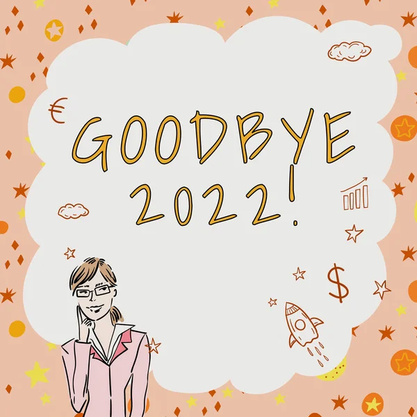 Handwriting Text Goodbye 2022 Internet Concept New Year Eve Milestone — Fotografia de Stock