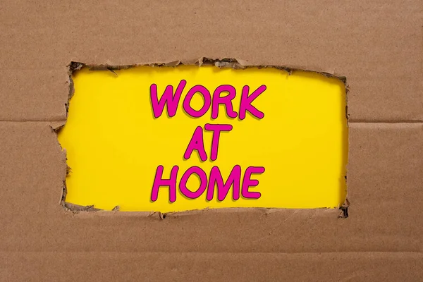 Hand Writing Sign Work Home Business Showcase Freelance Job Working — Stok fotoğraf