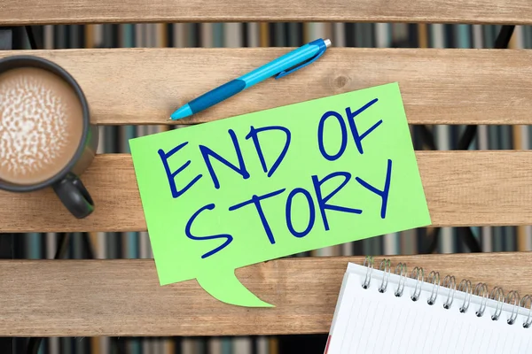Text Sign Showing End Story Business Approach Emphasize Nothing Add — Stockfoto