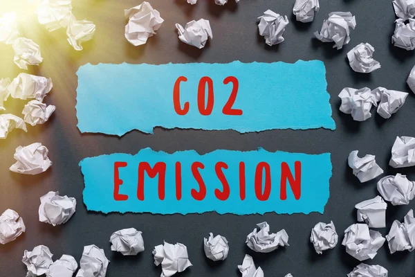 Handwriting Text Co2 Emission Word Written Releasing Greenhouse Gases Atmosphere — Stok fotoğraf