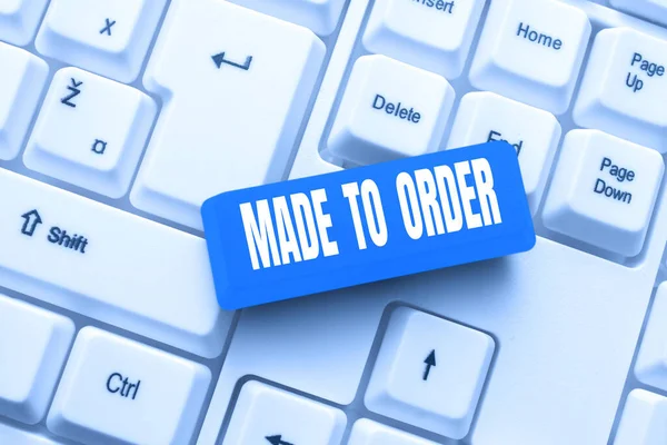 Writing Displaying Text Made Order Business Overview Something Done Specially — Stock Photo, Image