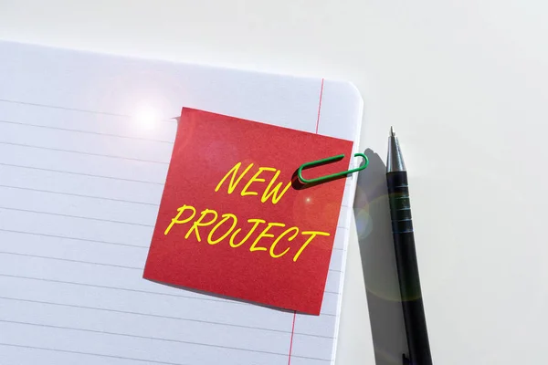 Hand Writing Sign New Project Word Individual Enterprise Planned Achieve — Stockfoto