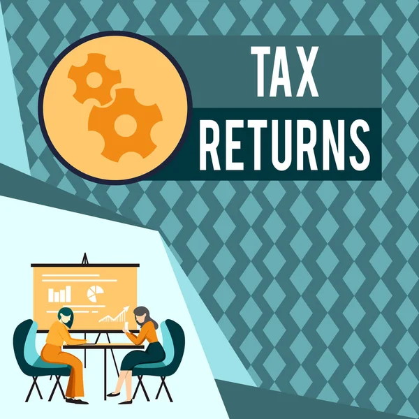 Text Caption Presenting Tax Returns Internet Concept Tax Payer Financial — 图库照片