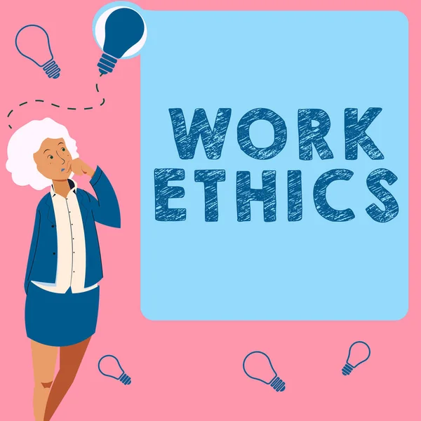 Conceptual Caption Work Ethics Concept Meaning Set Values Centered Importance — Stock Fotó