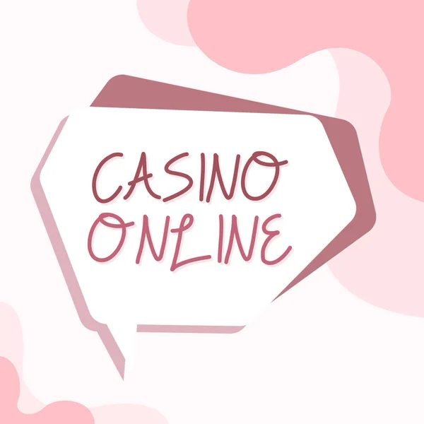 Sign Displaying Casino Online Conceptual Photo Computer Poker Game Gamble — Stok fotoğraf