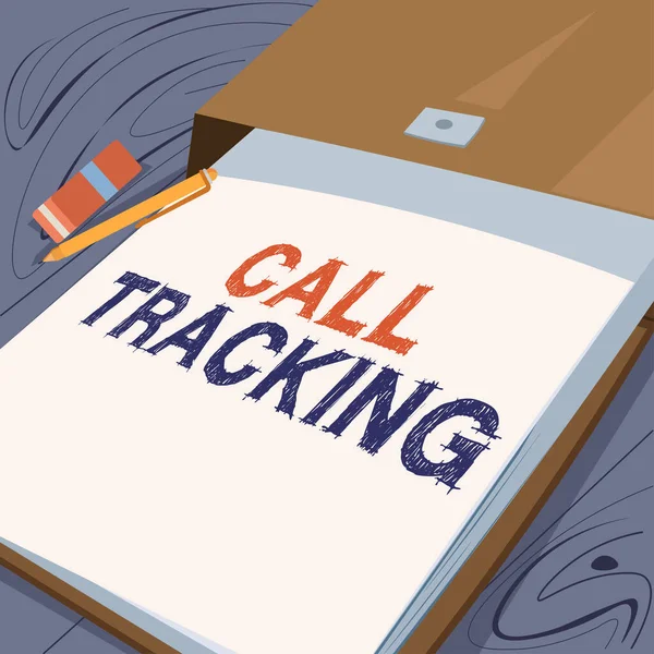 Hand Writing Sign Call Tracking Business Idea Organic Search Engine — Fotografia de Stock